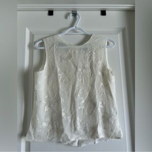 100% Silk Ivory Sleeveless Top